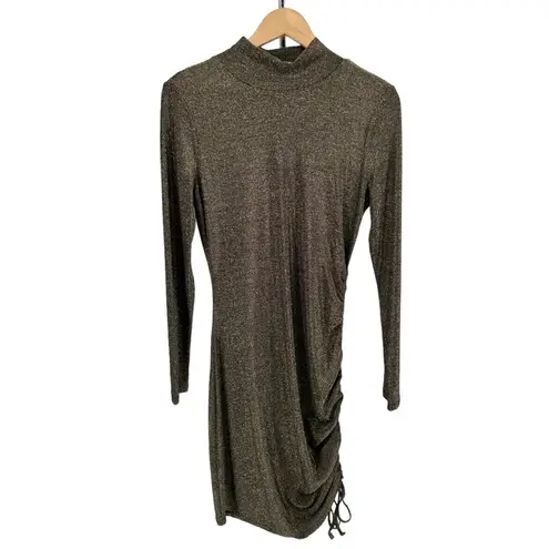 n:philanthropy Demetra Metallic Minidress Brown Gold Bodycon Stretch size Large