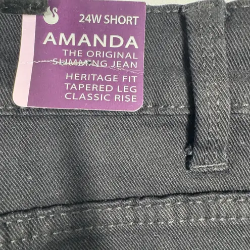 Gloria Vanderbilt Amanda Black Slimming Stretch Heritage Fit Capris 24W Short