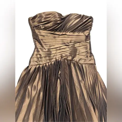 Halston Heritage Strapless Bronze Cocktail Dress Dress SIZE 4