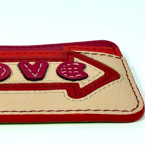 See By Chloe Colorblock Card Case Holder Cherry Pink NWT