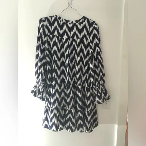 Tuckernuck Pomander Place Kenzo Dress in Navy Blue and White Ikat Size XXL