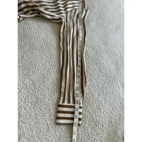 Madewell  Crinkled Button Up Shirt Womens Long Sleeve Striped Relaxed Size XXS