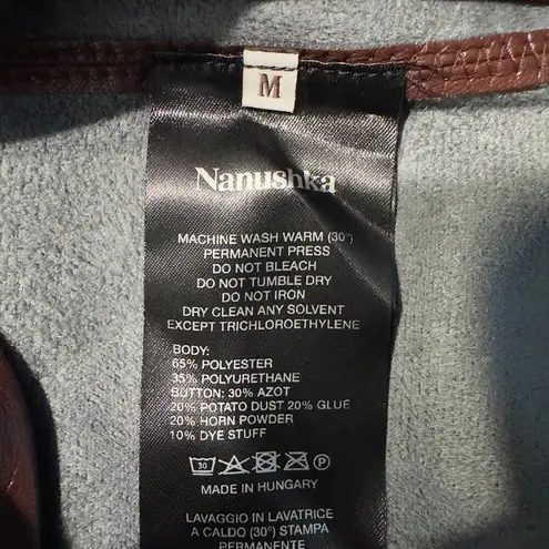 Nanushka Sami Vegan Leather Dress Plum Chutney Women's Size Med NWT Brown