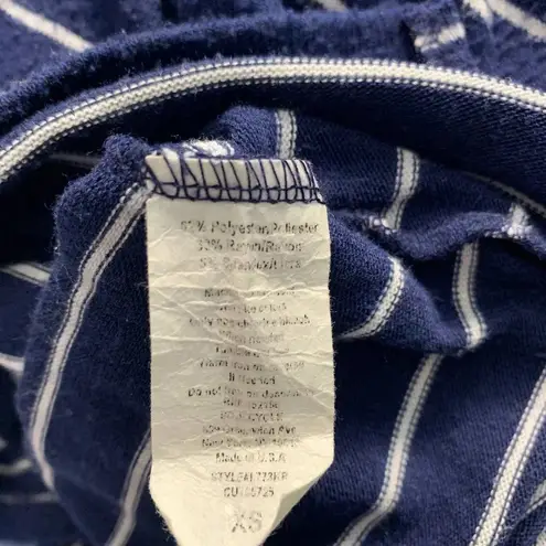 SoulCycle Striped Long Sleeve T-Shirt Blue & White Skull Logo Size US XS