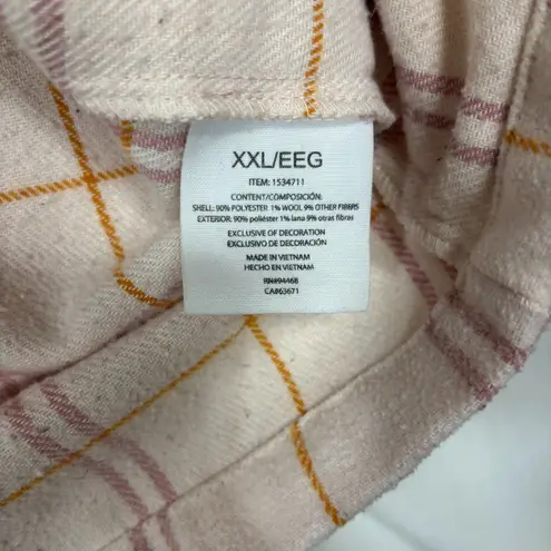 HFX Shacket Womens XXL Pink Plaid Oversized Snap Up Boxy Outdoor Casual Work