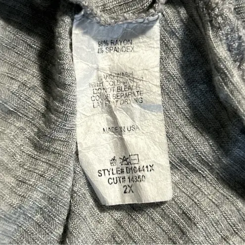 Joyce Leslie “Little Girl With Dreams” Long Tunic Shirt Grey Womens Plus Sz 2XL