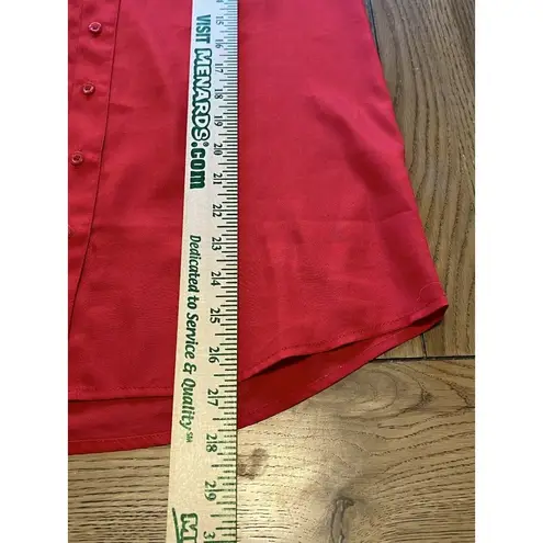 J Jill Button Up Shirt Size 0 Sleeveless Lightweight Beach Travel Preppy Womens Red