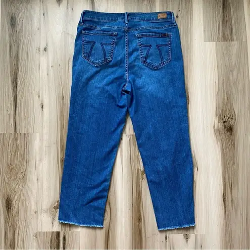 7 For All Mankind  Tower Straight Cropped Blue Jeans