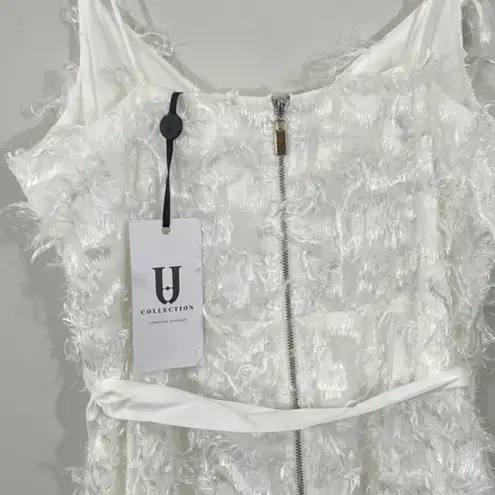 NWT Forever U Midi Dress Size 10 with 3D Fringe V