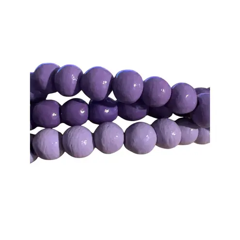 Vintage Teng Yue Multi Strand Bracelet Purple Beads Snap Closure Estate 7.5"