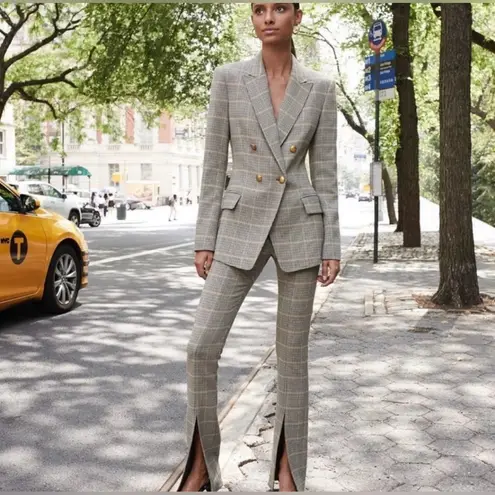 ALC Frank A.L.C. Sedgwick II Double Breasted Plaid Check Houndstooth Blazer Size 4