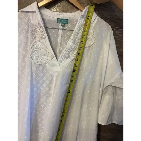 Antica Sartoria White Tunic embroidered floral Sequin romantic festival lace Size undefined