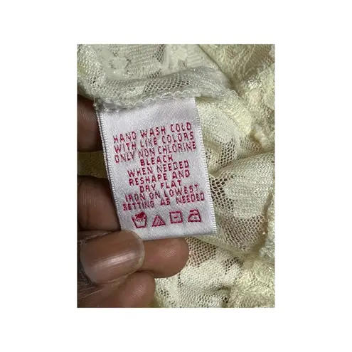 Vintage Nine & Company Babydoll Sheer Lace Long Sleeve Top With Inner Cami Sz M Size M