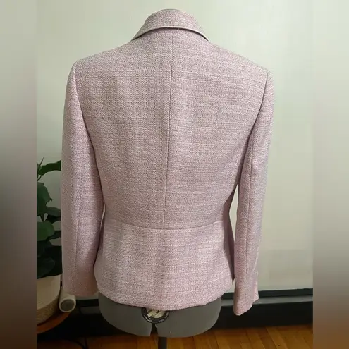 Le Suit  women's light pink/lavender tweed blazer