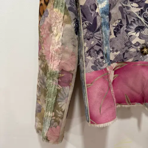 WEAVZ Vintage Patchwork Faux Fur Jacket Size Small Multiple