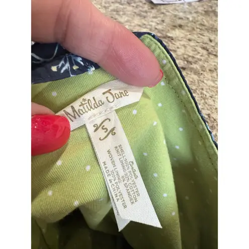 Matilda Jane Women's Navy Blue Floral Lime Green Utility Jacket 2X