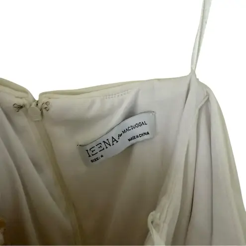 Mac Duggal Ieena for Fold Over Ruched One Shoulder White Dress (Hemmed)