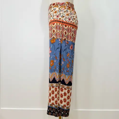 Raga Wide Leg Pants XS Boho Floral High Waist Split Leg Festival Chic Beachy