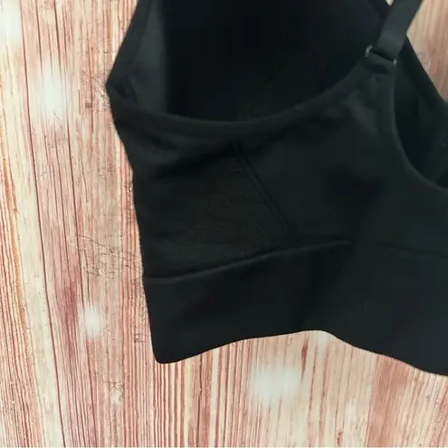 Avia Black Medium Support Molded Plunge Sports Bra