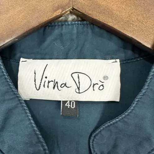 Virna Dro โ Blue Cotton Shirt Dress Women's 40 Artsy Minimalist Boho Chic Italy Size M