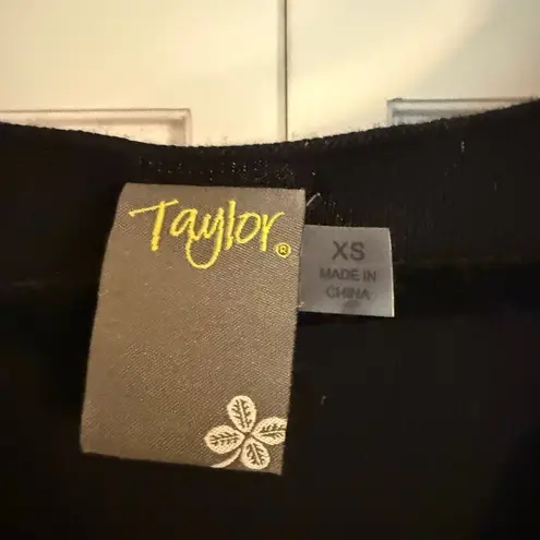 Taylor NWT black two for sweater top midi dress xs