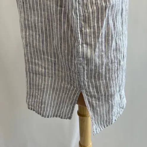 Roots Canada Blue & White Striped Linen Popover Shirt
