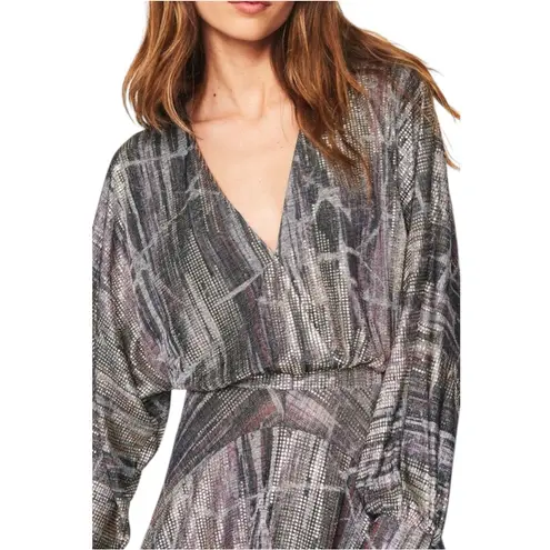 Ba&sh Santana Metallic Printed Maxi Dress