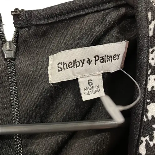 Shelby & Palmer Colorblock Paisley and Houndstooth Knee Length Sheath Dress