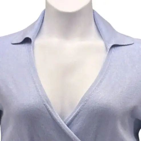 Ann Taylor  Faux Wrap Sweater‎ Blue Medium