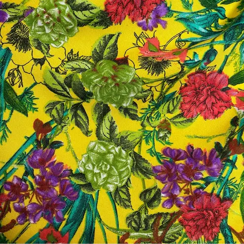 Handmade Salwar Pants Women Floral Yellow Colorful Pleated Front Drawstring