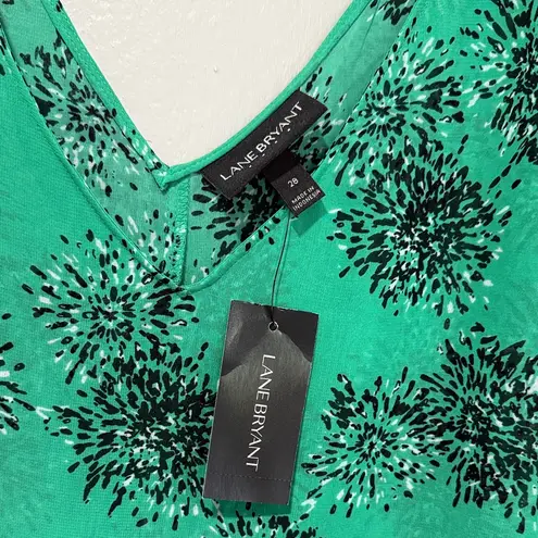 Lane Bryant NWT  Teal Floral Tank Top plus size 28