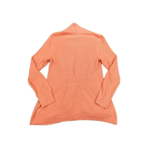 L.L.Bean Sweater Women's S/M Orange Coral Long Sleeve Shawl Collar Open Front