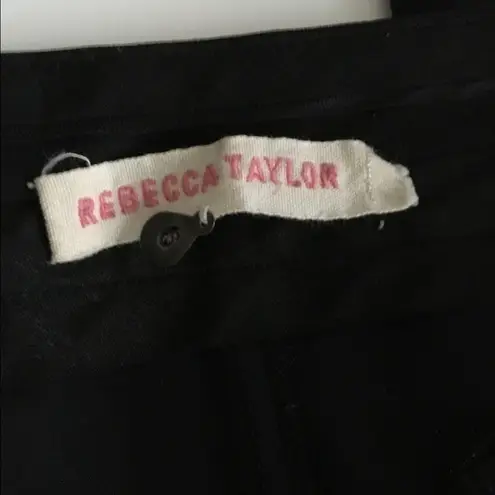 Rebecca Taylor Ava Tech Pant with Leather Black Womens Size 6 Skinny