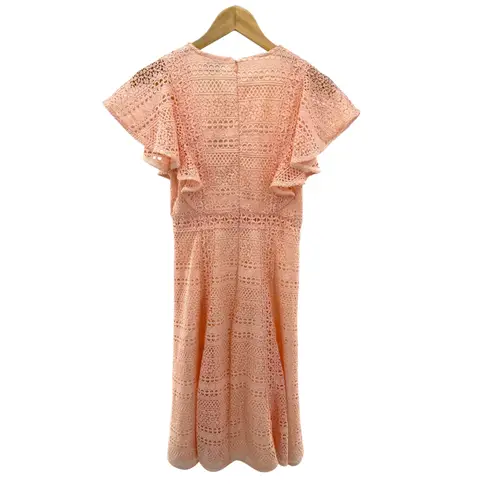 Champagne & Strawberry Jane Choi Lace Flutter Sleeve Midi Dress Women S Pink
