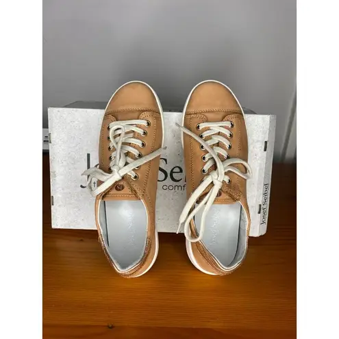 Josef Seibel Womens Leather Low Profile Comfort Sneakers Sina 11 Size 6 EU 37 Tan