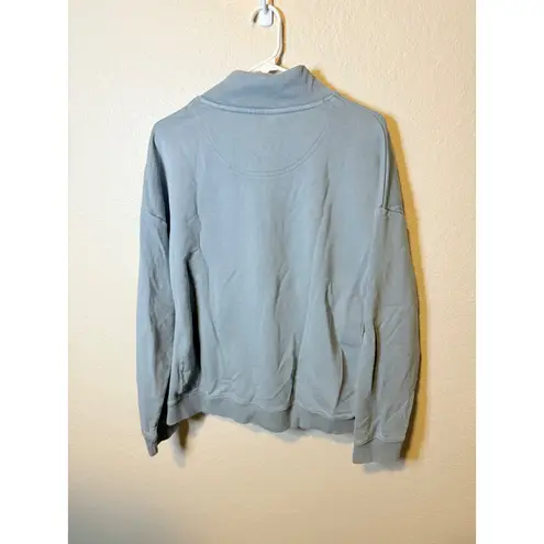 Fat Face Pullover Sweatshirt Womens Size L Blue Quarter Zip Long Sleeve Size L