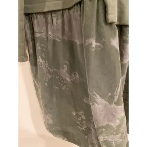 Lands Downunder Olive Green Tie Dye Sweatshirt Dress Made in Italy Women’s Small