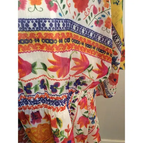 Plus Size 1X Womens Kaftan boho V Neck floral Midi vaca beach Speed control NY