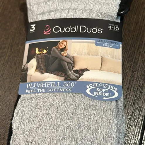 Cuddl Duds Plushfill 3-Pack Midweight Falling Rain Texture Crew Socks NEW