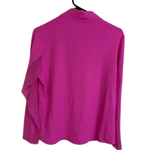 Ibkul Womens Long Sleeve Shirt Large Pink 1/4 Zip Golf Hiking Mesh UPF UV Golf