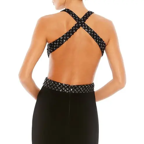 Mac Duggal Sequin Sheath Gown in Black Size US 6