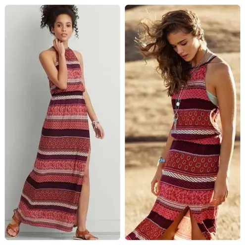 American Eagle Soft & Sexy high neck boho maxi dress size large