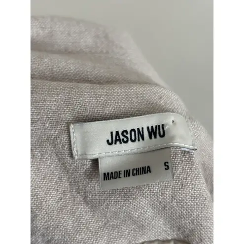Jason Wu Cropped Blazer Jacket Linen Blend Womens Small Business Casual Beige