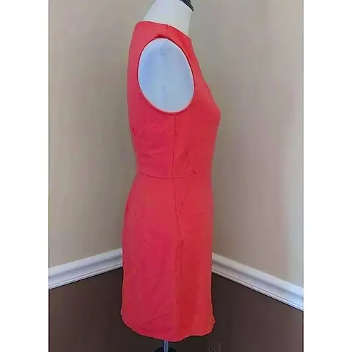 Mystic Bright Coral Red High-Neck Wrap Skirt Sleeveless Modcloth Dress by NEW