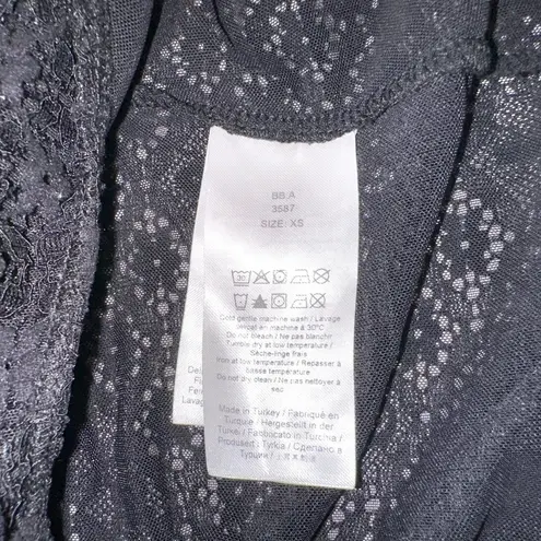 Ganni NEW Lace Black Sleeveless Twist Back Bodysuit XS