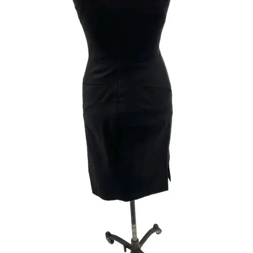 Zac Posen Zac Posen Black Cap Sleeve V-Neck Sheath Wiggle Structured Day Dress Size 2