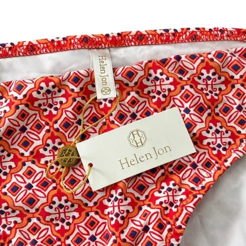 Helen Jon Size L Classic Hipster Bikini Bottom Heritage Tile Coral Size L