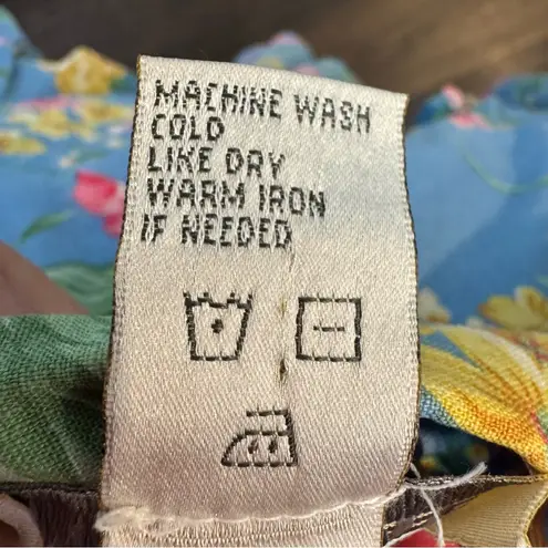 Vintage Blue Floral Linen Blend Jacket