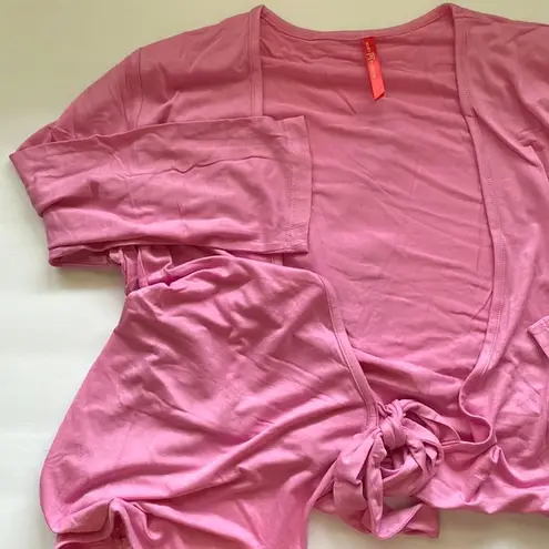 Ruby  Ribbon pink wrap yoga top, size medium