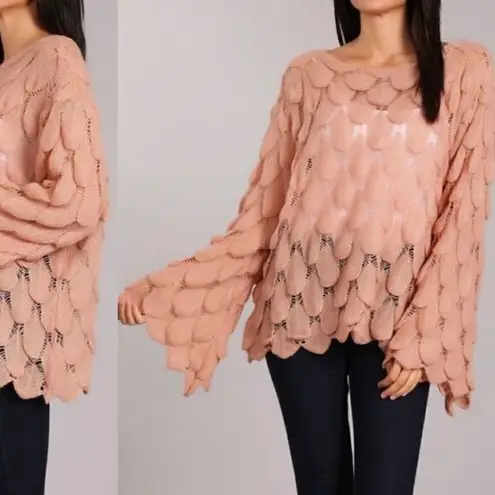 Lightweight Fish Scale Sweater Pink Size undefined